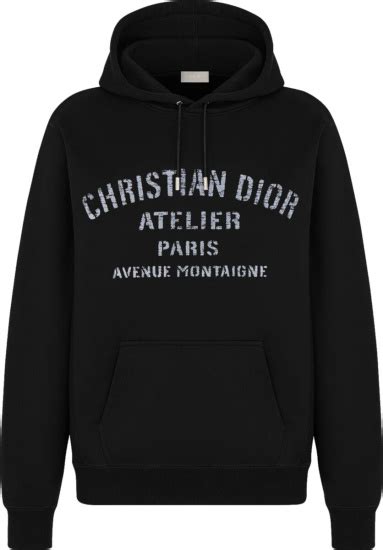 christian dior paris black hoodie|black and white Dior hoodie.